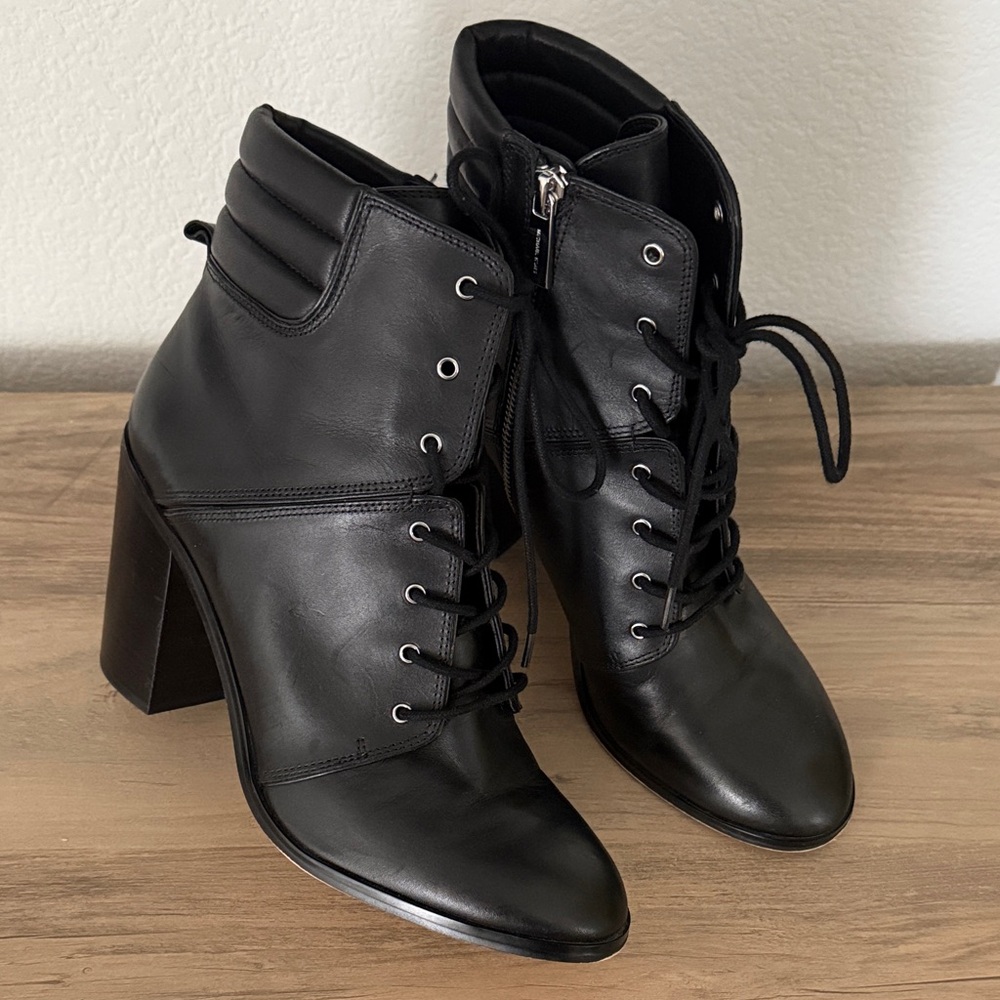 Michael Kors Black Lace Up Boots